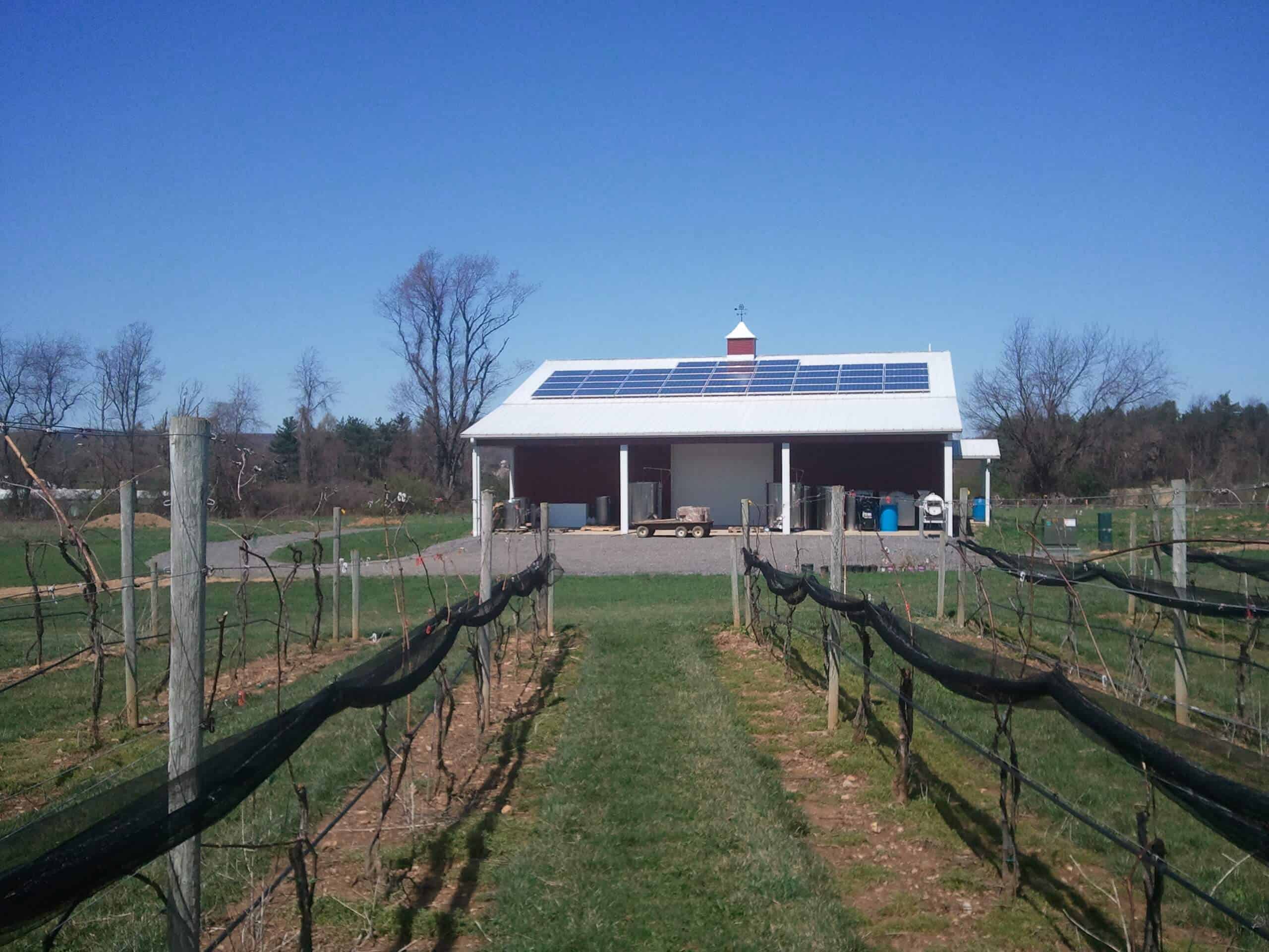 solar for farms Happy Valley Winery solar installation with samsung panels