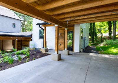 Greenbuild patio carport and rain garden in State College, PA