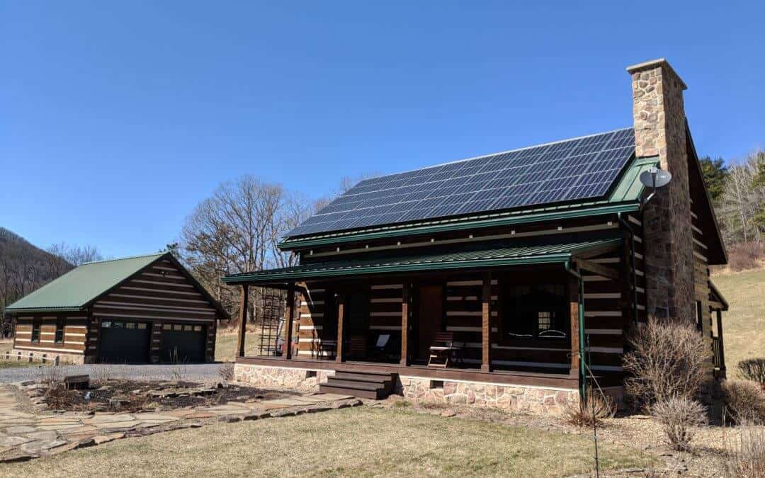 Rooftop residential solar array cabin