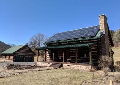 Rooftop residential solar array cabin