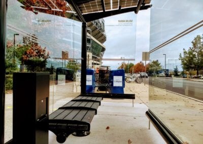 Inside of PSU BEaver Stadium CATA Solar Bus Stop